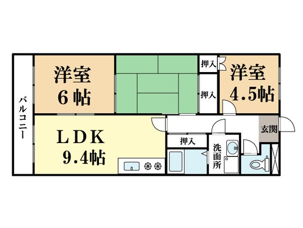 ハイツ北尾弐番館の物件間取画像